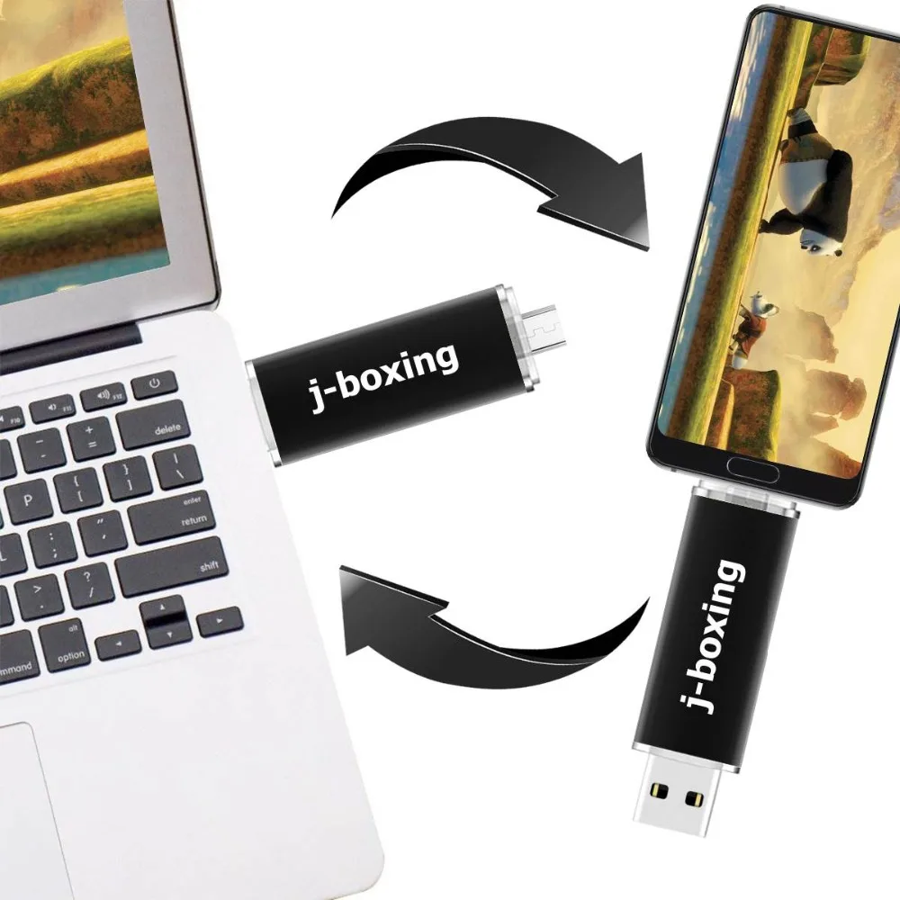 J-бокс OTG USB флеш-накопитель 16 Гб флешки двойной порт Micro USB 2,0 карта памяти черный для Android смартфон ПК Macbook планшет