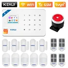 KERUI W181 Tuya APP Control умная беспроводная WiFi GSM сигнализация домашняя система охранной сигнализации с низким уровнем заряда батареи функция напоминания времени