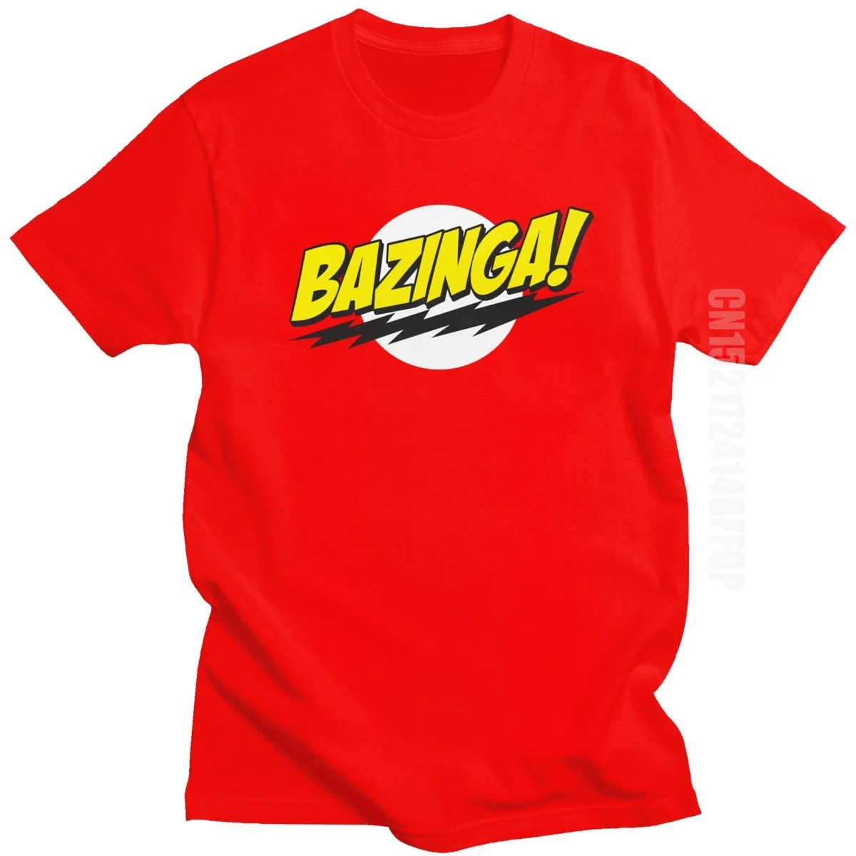 The Big Bang Theory Bazinga T Shirt Men 100% Cotton Handsome Sheldon Cooper T-shirt Geek TBBT Tee Tops Birthday Gift Idea