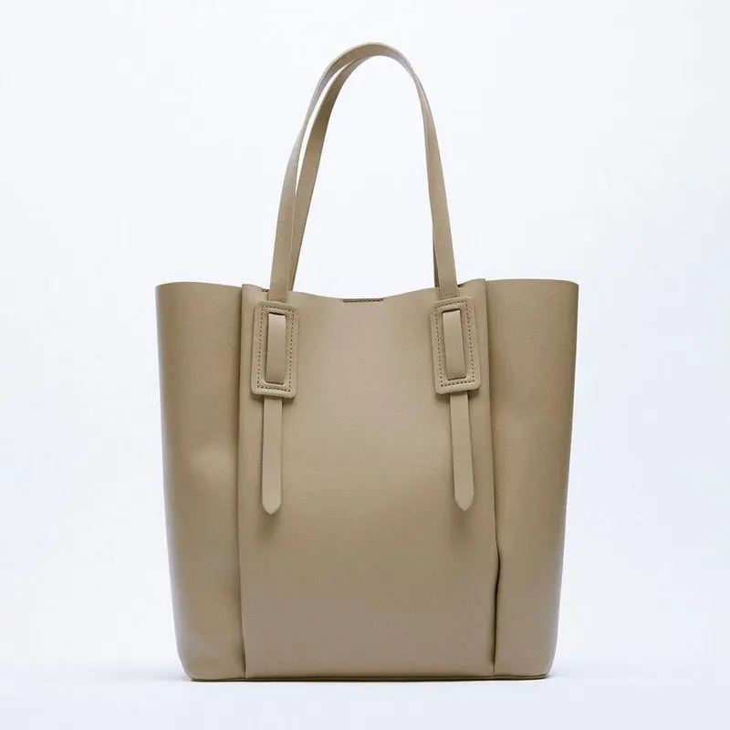 

2021 Autumn New PU Leather Handbag for Women Casual Solid Color Large Capacity Tote Office Commuter Briefcase Luxury 2021 Female