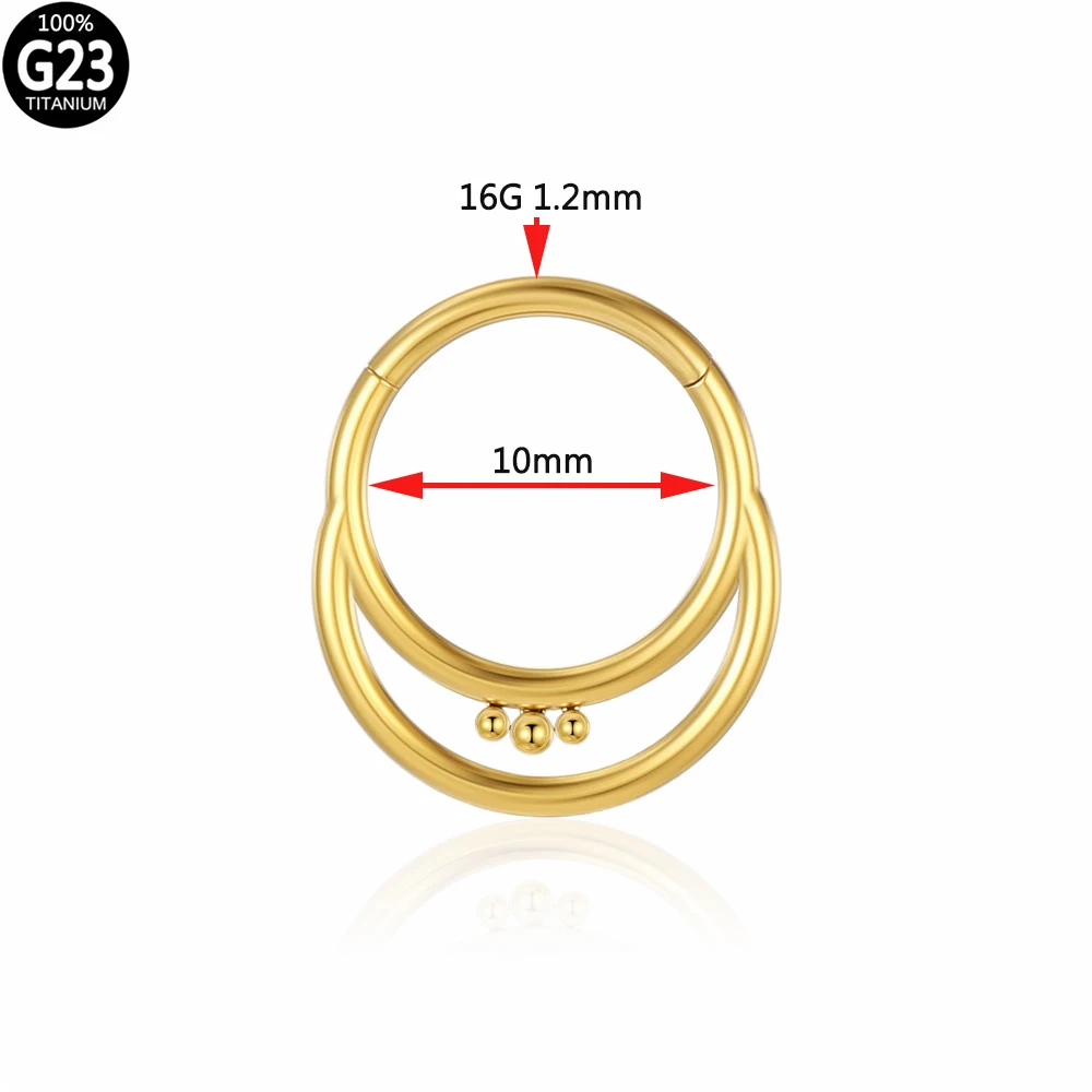 Кольцо для носа из титана G23 ювелирное украшение пирсинга с полумесяцем шариком
