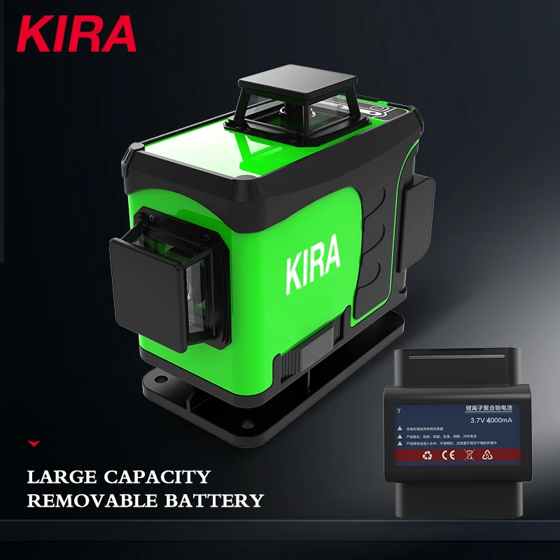 Лазерный уровень KIRA самонивелирующийся на 360 градусов 16 линий зеленый лазер -