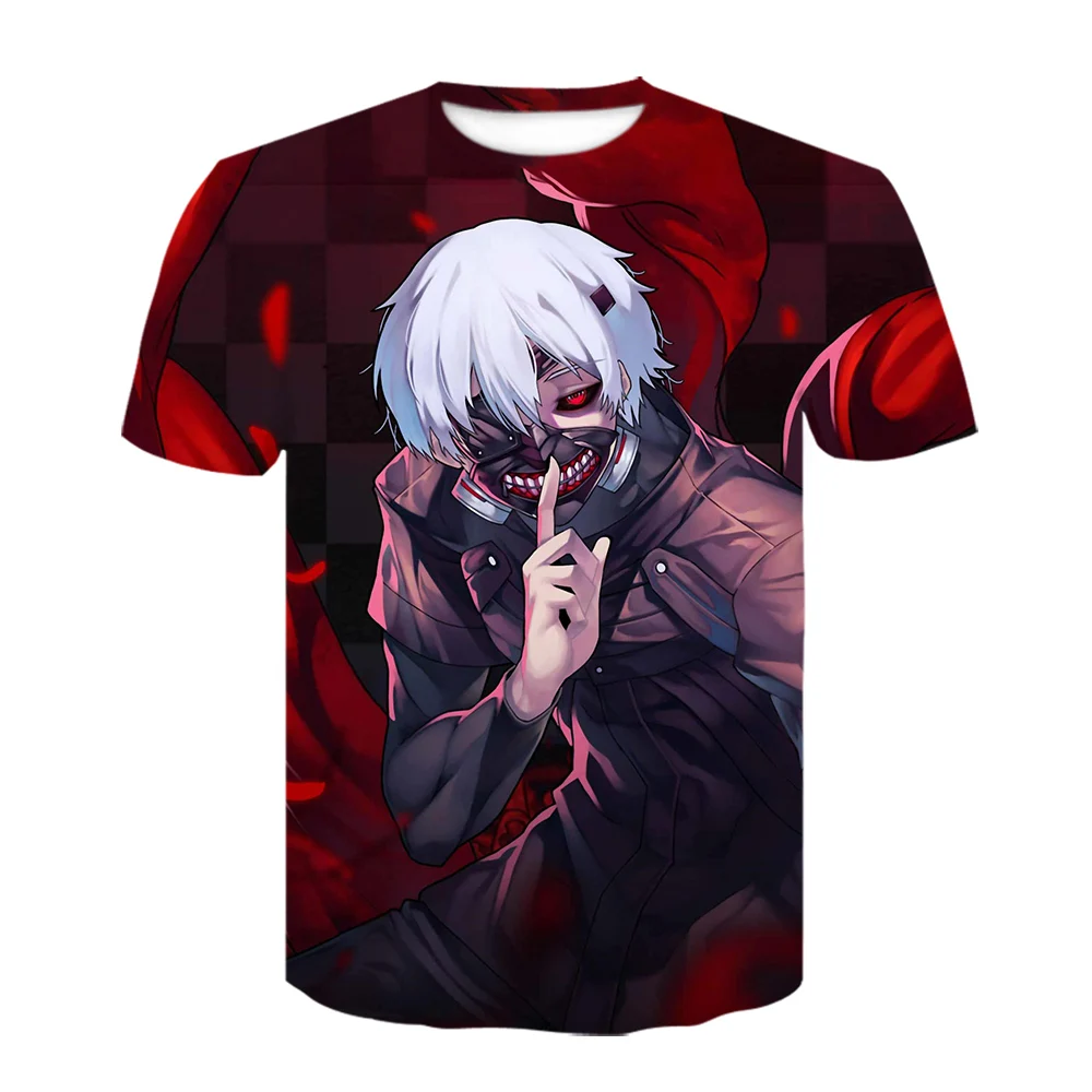 

Men's summer new 3D printing ghoul Anime leading actor print pattern T-shirt boys love novel and interesting short-sleeved top