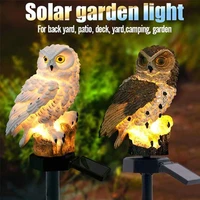 2pack owl solar garden lights with solar panel fake owl waterproof solar garden lights owl ornament outdoor yard garden lamps