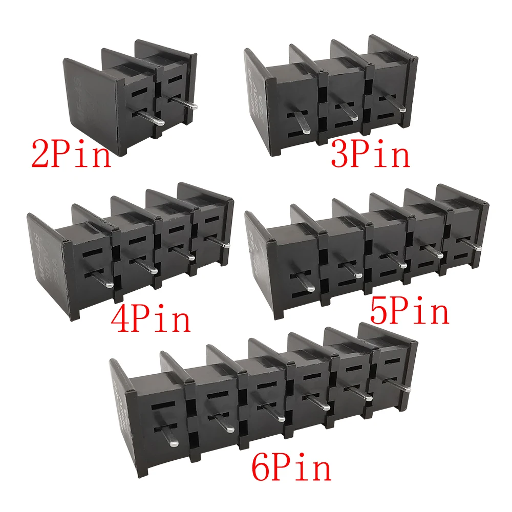 Черные клеммы KF45 9 5 мм 2/3/4/5/6 Pin PCB Винтовые блоки коннектор шаг барьерные разъемы