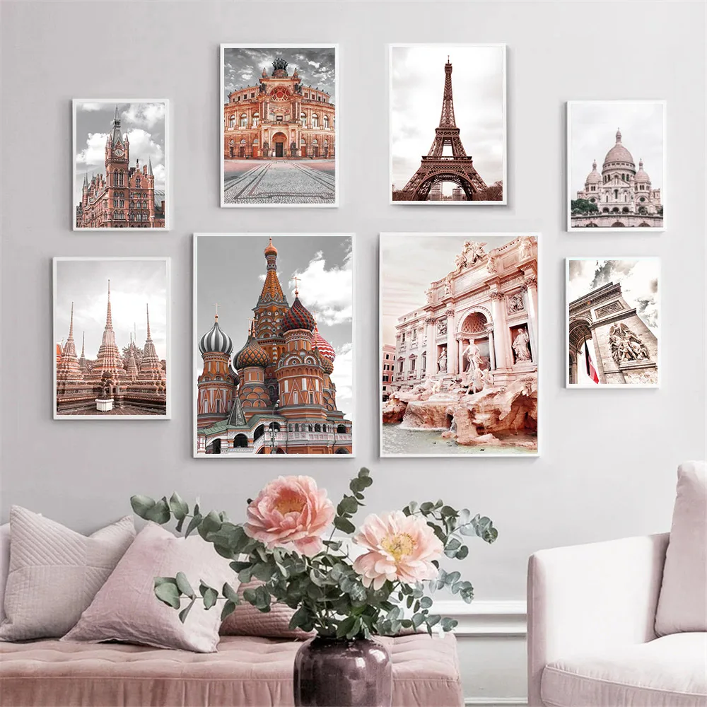 Парусиновая башня Парижа, колоссеум, холст, живопись, искусство стены, плакат, архитектура, пейзаж, принты, картины, декор гостиной