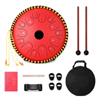 14 inch 14 tone carbon steel tongue drum hand pan drums with drumsticks percussion musical instruments