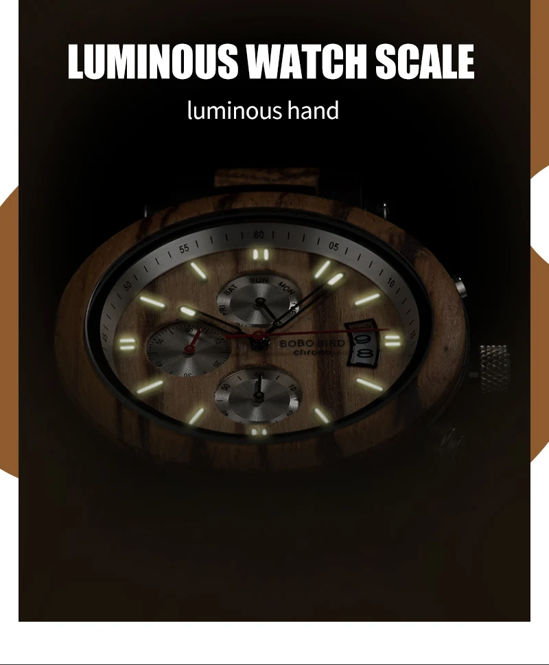 Reloj hombre BOBO BIRD деревянные мужские часы Luminoust часы мужские спортивные наручные кварцевые задняя крышка индивидуальные для Рождественский подарок