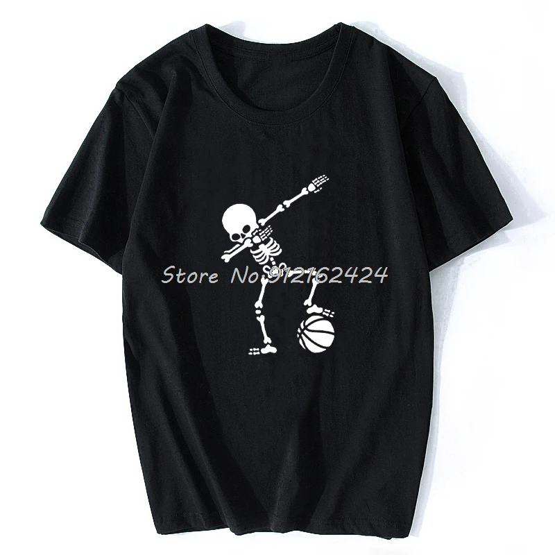 

Summer Hip Hop Dab Dabbing Skeleton Footballer Basketballer T Shirt Men Casual Cotton Short Sleeve Funny Printed T-shirt