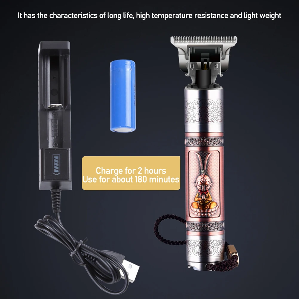 

3W Pro USB Charging Oil Head Hair Cutter Electric Hair Clipper Salon Razor Hair Clipper T Type Cutter Shaver Barber Beard Cutter