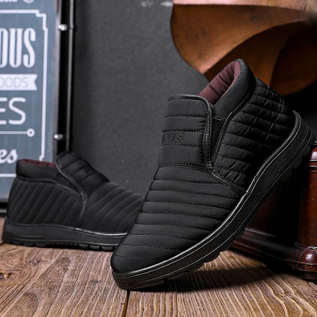 

Casual Plush Men Men Winter Shoes Snow Boots Warm Antiskid Bottom Keep Warm Plus Size 44 Ski Boots Non-slip Comfortable