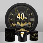 40th на день рождения Круглый фон круг фон для Для Мужчин's День рождения украшения часы уши пшеницы фотосессия Фотостудия