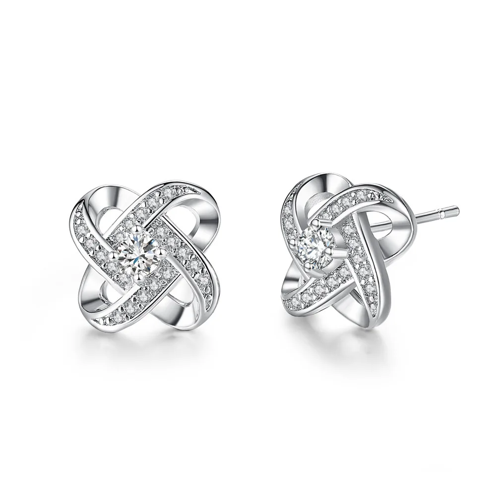 

Korean fashion version of the temperament simple personality rotating studs lucky grass stud jewelry