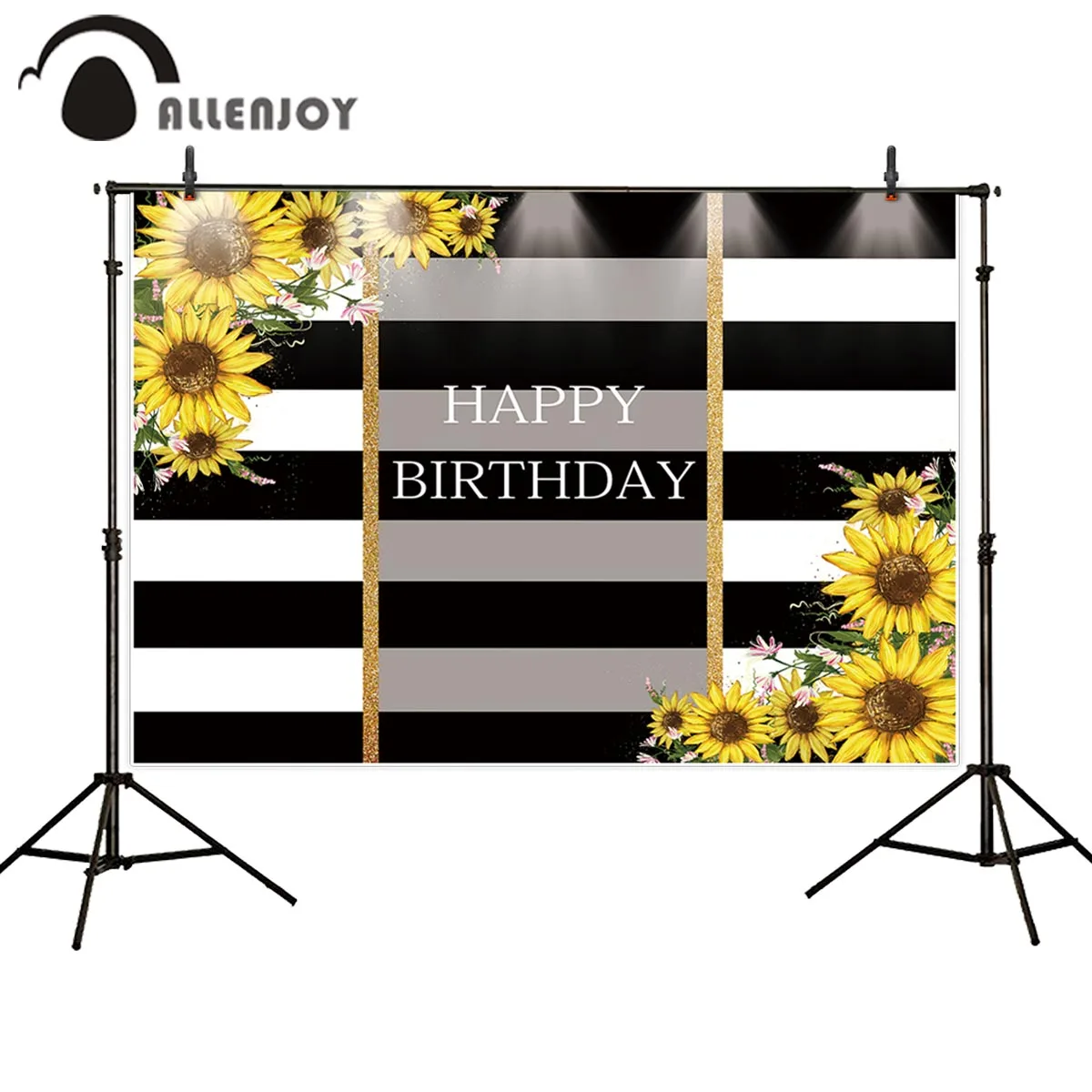 Реквизит для вечеринки на день рождения взрослых Allenjoy Подсолнухи черно белые