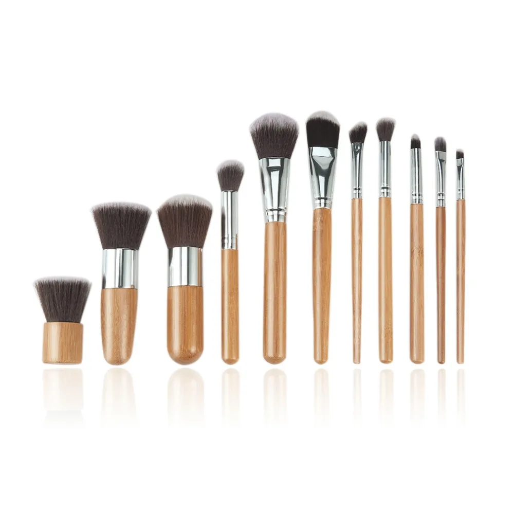 

New Makeup Tool Natural Bamboo Professional Makeup Brushes Set Powder Foundation Eyeshadow Blending Brush Make up Tool Kit