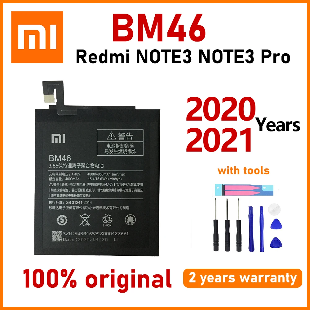 

Оригинальный аккумулятор Xiao Mi BM46 4000 мАч для Xiaomi Redmi Note 3 note3 Pro/Prime, высококачественные батареи с инструментами и номером отслеживания