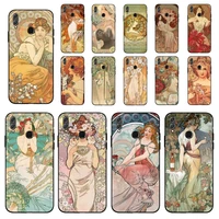 maiyaca art poster alphonse mucha painted phone case for huawei honor 10 i 8x c 5a 20 9 10 30 lite pro voew 10 20 v30