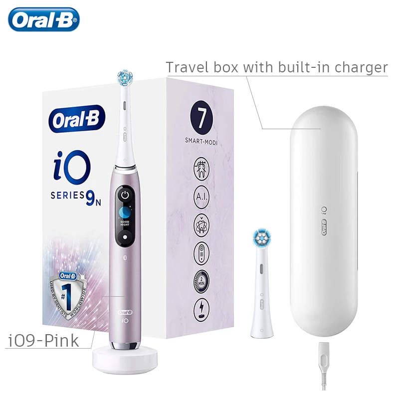 Original Oral-B iO9 Electric Toothbrush 7 Modes iO Micro-vibrating Tech with Pressure Sensor 3D Deep Clean for Adults Oral Care