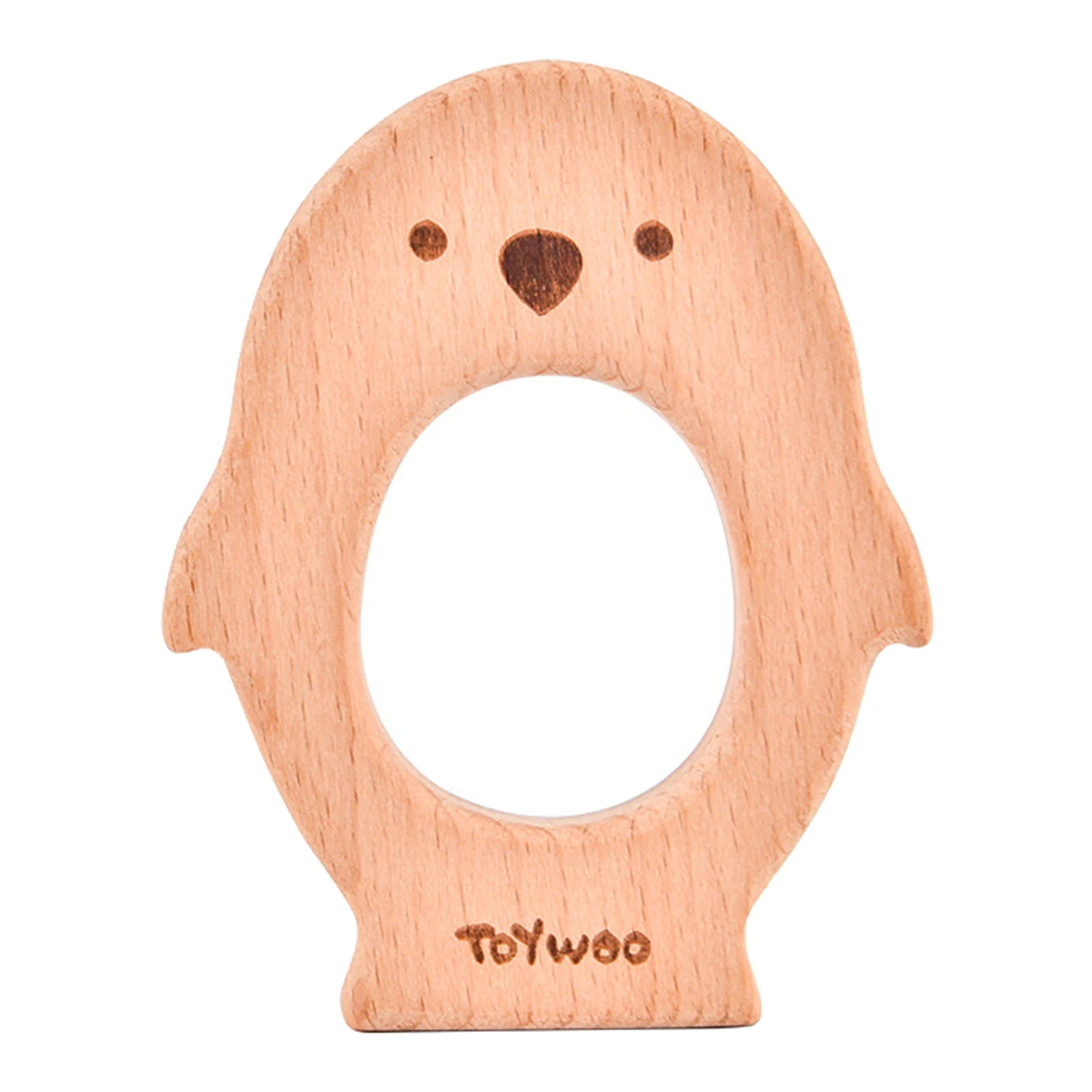 

Infant Baby Wood Teether Toys Rings Bear Dog Animal Food Grade Shower Gift