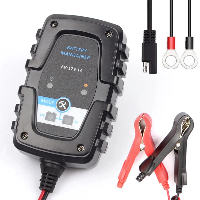

6V 12V 1A Automatic Car Battery Charger 240V Smart Battery Charger Maintainer for Motorcycle Car AGM Lead-Acid Battery Charger