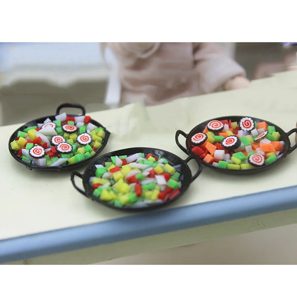 1/12 кукольный домик Миниатюрные аксессуары мини металлический горшок для