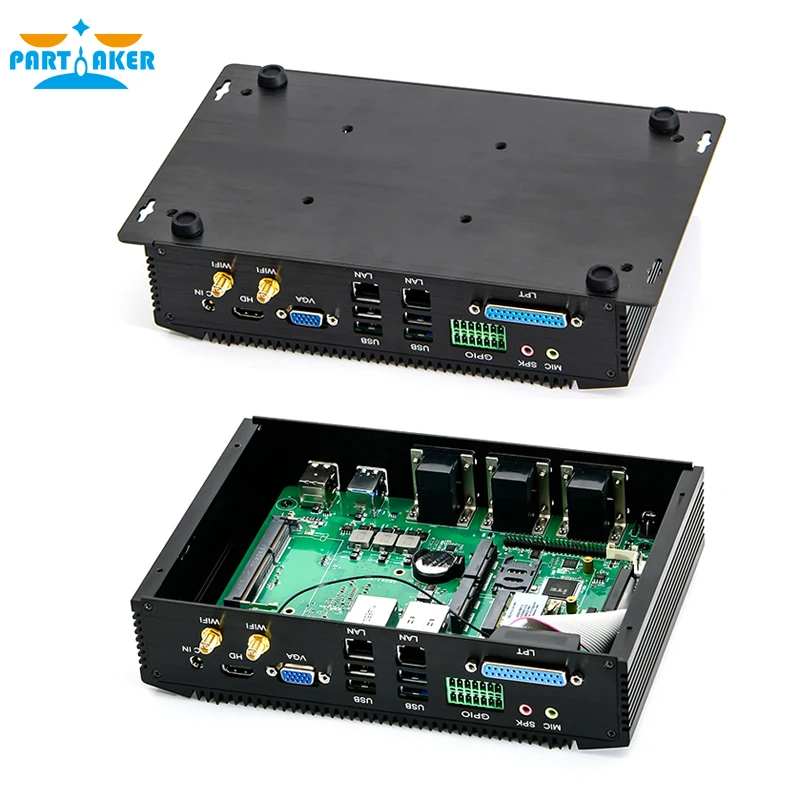 Промышленный Мини ПК intel core i3 6006U i5 7200U 8250U i7 8550U с 6COM RS232 RS422 RS485 HDMI VGA GPIO LPT PS2