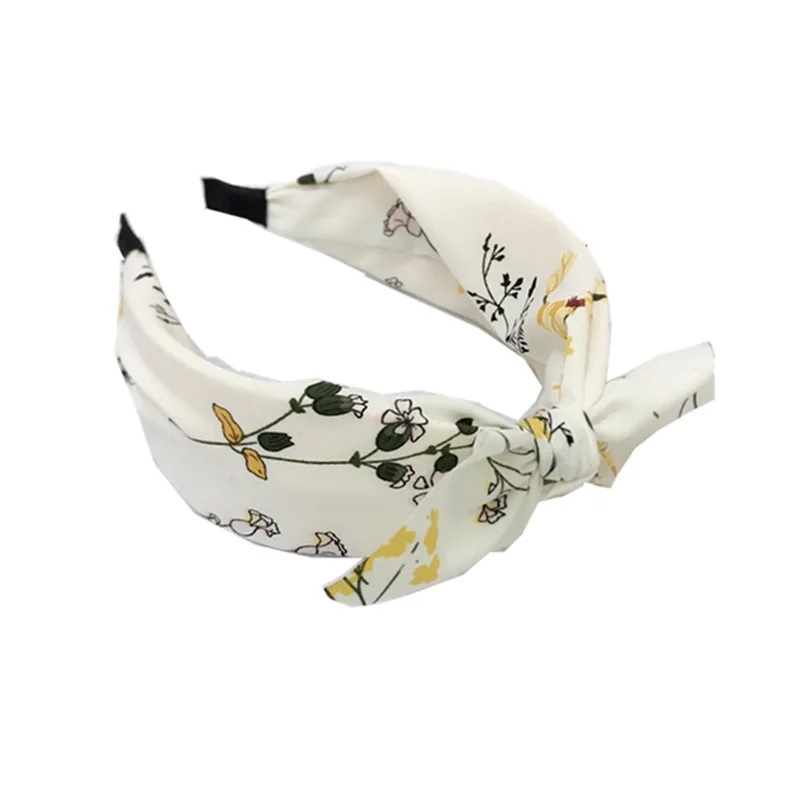 

Chiffon Print Headbands For Women Knotted Cross Head Band Girl Lady Bow Hair Hoop Hair Accessories Headwear Hairbands