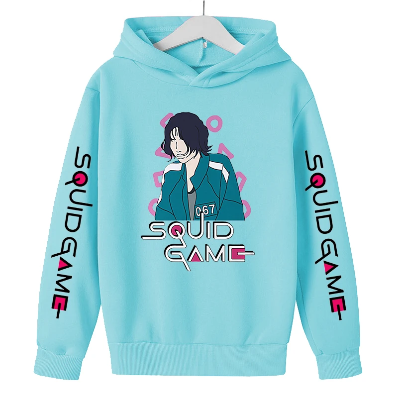

Korea Squid Game Hoodie boy Fashion Tracksuit girl Sweatshirt Hoodies Kids Hip Hop Clothing Boy/Girl Pullover Coat Kawaii Sweat