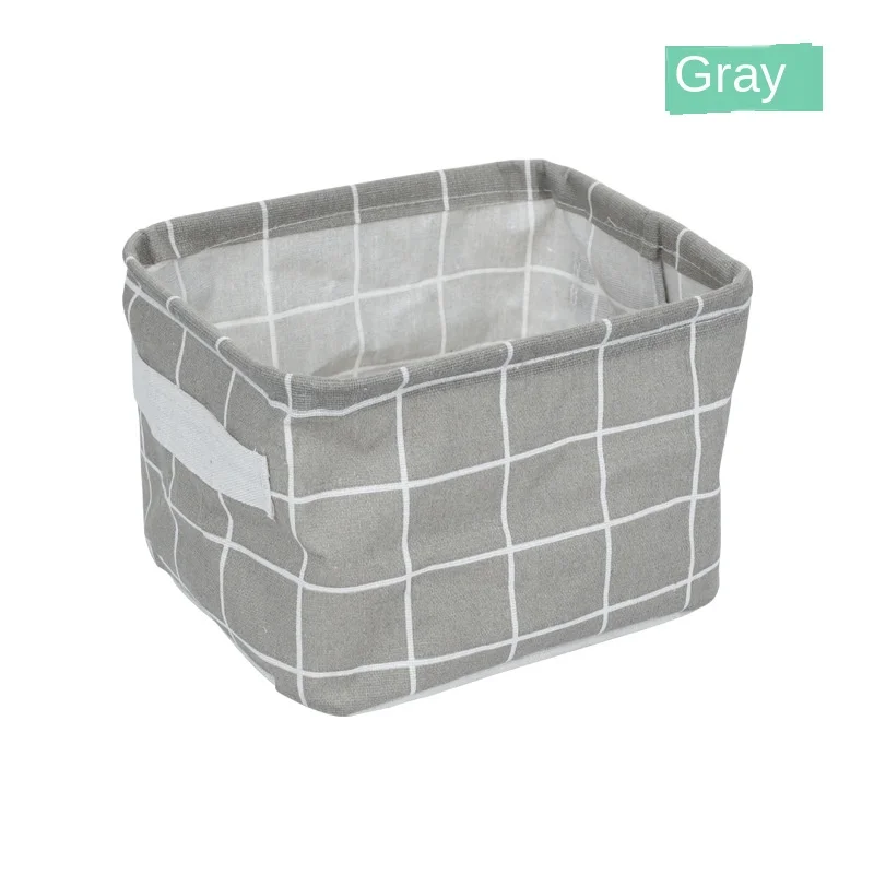 Решетчатая коробка для хранения в японском стиле из хлопко льняной ткани корзина