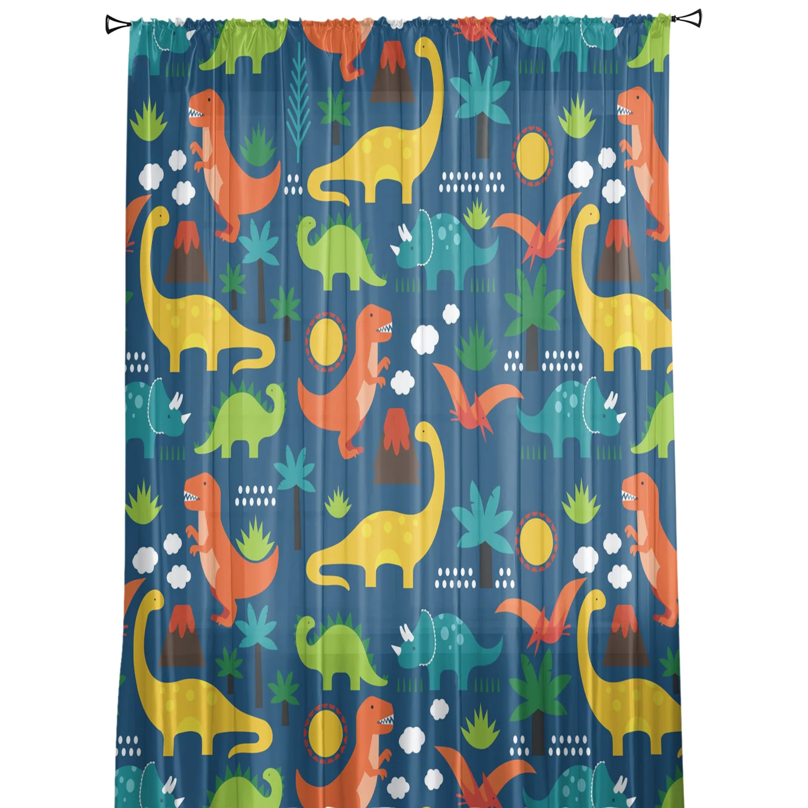Цветастые занавески Cartoon Colorful Dinosaur для гостиной обработка окон прозрачные спальня кухня Drapes on.