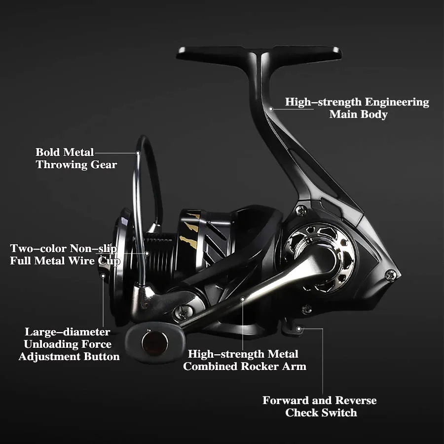 Fishing Spinning Reel Metal Spool 5.2:1 5+Ball Bearings Carp BK1000-6000 Line Cup Sea Tackle | Спорт и развлечения
