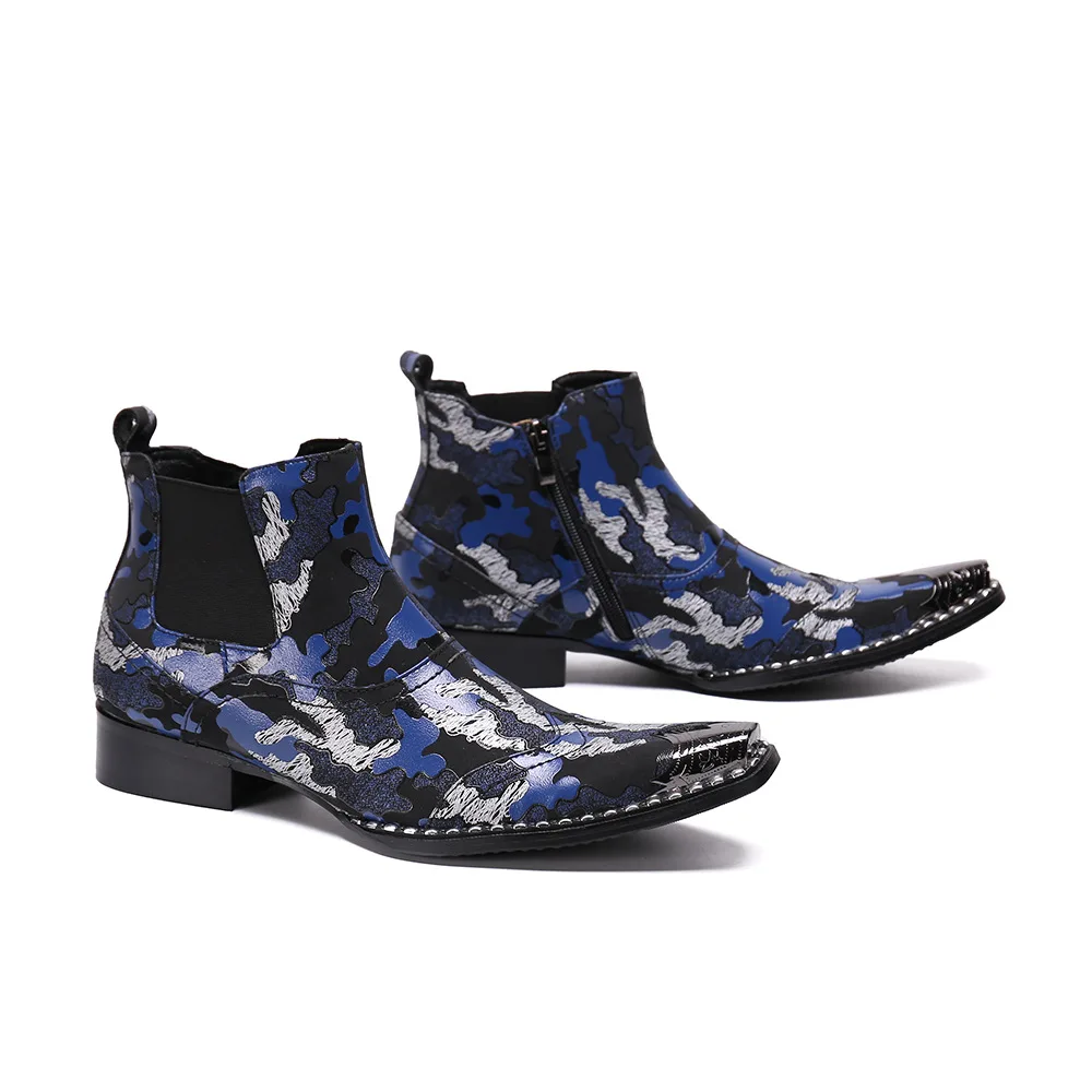 

Fashion net red high top boots men's autumn and winter 2019 new printing fashion Korean personalized
