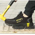 Męskie buty do pracy trampki przemysłowe buty Toe-Work odporne na przebicie wygodne męskie obuwie ochronne Casua sznurowane pustynne walki