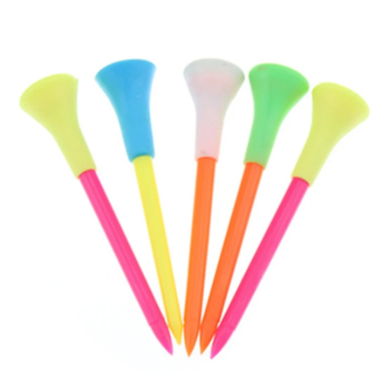 

50PCS Golf Tees Plastic Golf Tees Rubber Cushion Professional Multicolor Golf Tees Wonderful Equipments for Golf Lovers