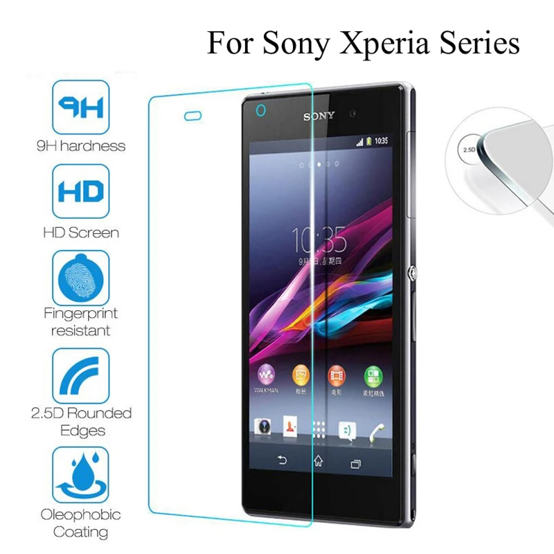 Защитное стекло для Sony Xperia Z1 Z2 Z3 Plus Z4 Z5 Компактная прочная защитная пленка Premium 9H HD