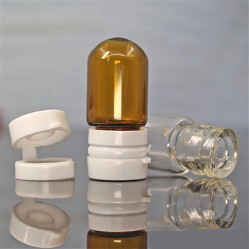 5pcs 2ml Empty Amber Clear Glass Essential Oil Bottles Cosmetic Jar Containers mini Tear cap Perfume Vials Essence Sample Pots | Красота и