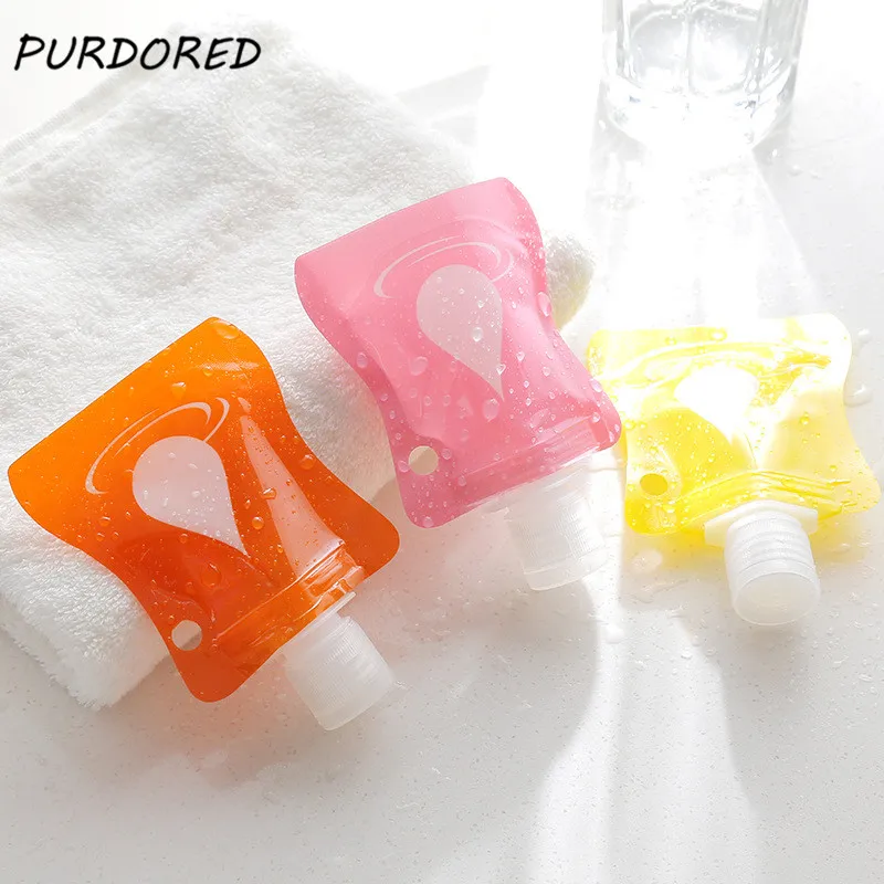 

PURDORED 1 Pc Travel Folding Dispensing Bag Portable Cosmetic Shampoo Lotion Container Tube Squeeze Bag Travel Accessorie Viajes