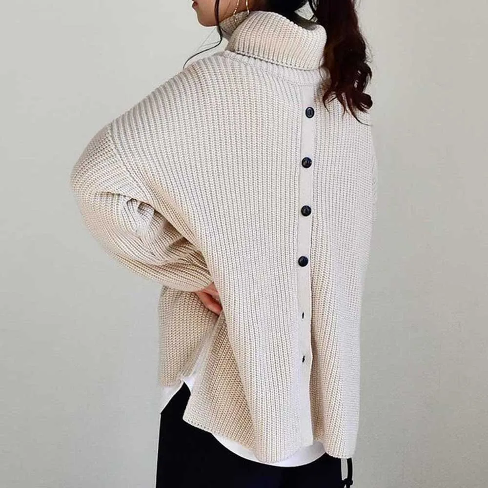

Turtleneck Women Solid Color Winter Tops For Ladies Korean Fashion Casual Loose Female Clothing Warm Sweater Pull Femme Свитер
