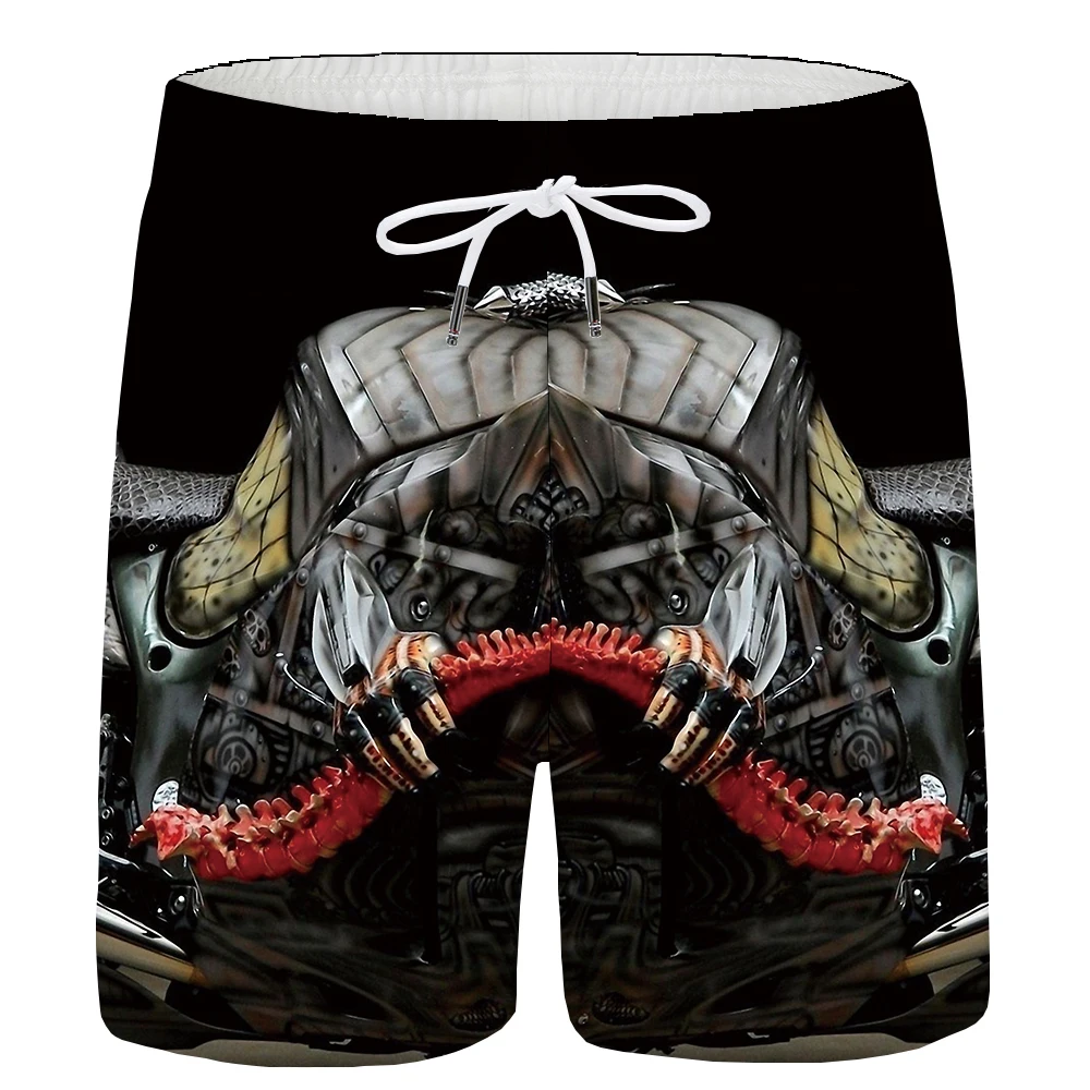 

Men's 3d Print Shorts Male Black Skull Print Shorts Gothic Hawaiian Beach Hip Hop Summer 6xl
