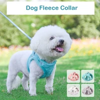 pet dog plus fleece harness with leash dog safety reflective strip collar car accident avoid winter warm harness pet accessories
