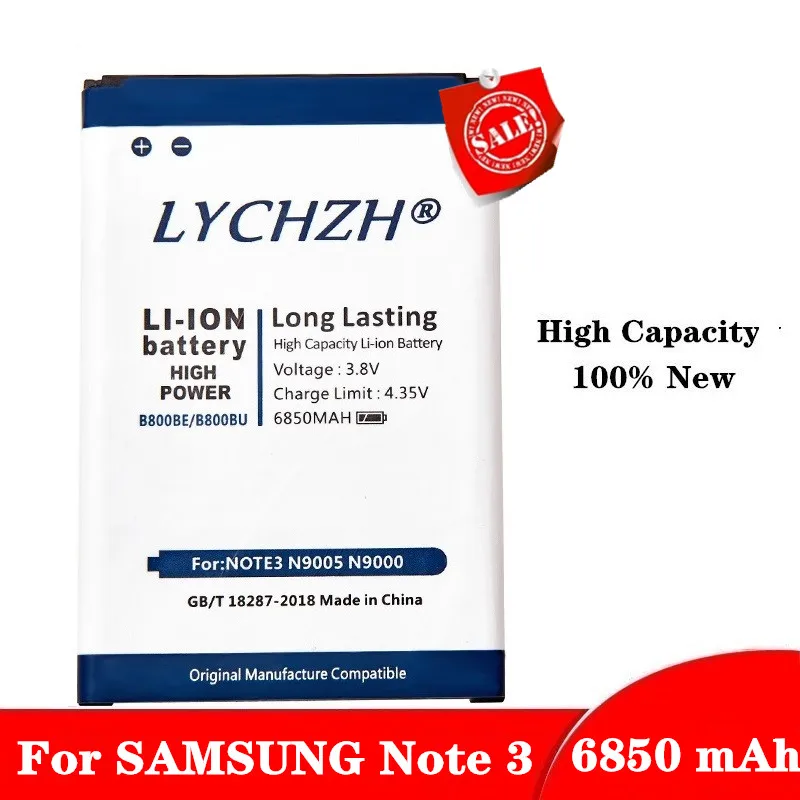 Аккумулятор B800BC B800BE/BU 6850 мАч для Samsung Galaxy Note 3 N9000 N9005 N900A N900 N9002 N9008 N9009 N9006 N9008S