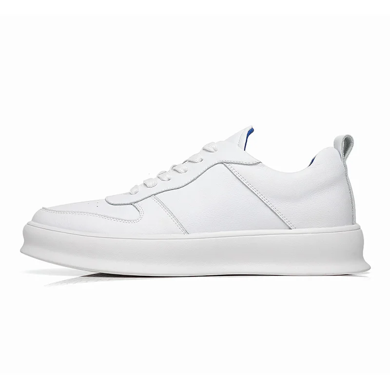Мужские Белые Спортивные кроссовки из натуральной кожи мужская повседневная