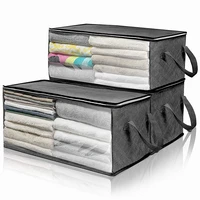 foldable comforter storage bag household clothing storage box dustproof non woven quilt storage bra socks wardrobe organizer