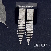 fashion crystal long earrings for women jewelry silver color rhinestone wedding party dangle earrings brides gifts 2020 new