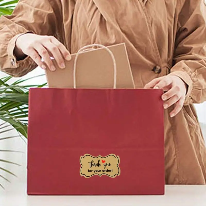 

250pcs Thank You for Your Order Stickers Handmade Baking Packaging Seal Label Kraft Paper Scrapbooking Decoration