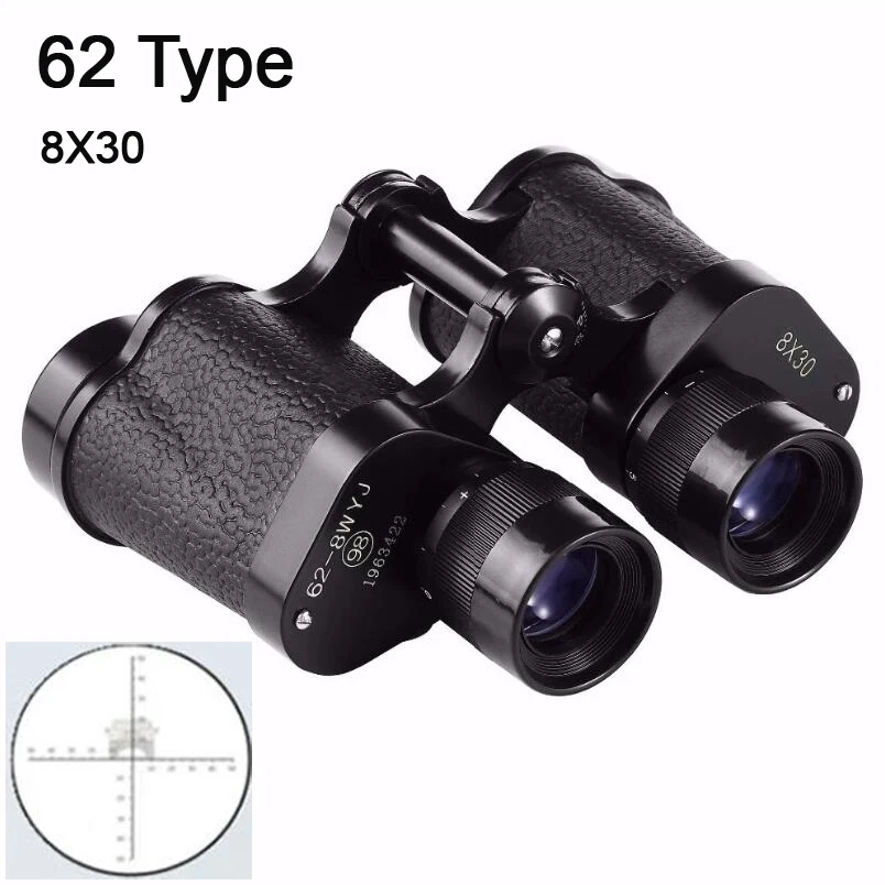 Army 62 Binoculars 8x30 Hunting Telescope Rangefinder Laser Distance Meter HD Military With Reticle For Measuring Outdoor Sports