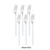 tableware set stainless steel western cutlery set 6pcs forks spoons knives kitchen dinner set mirror white silver dinnerware