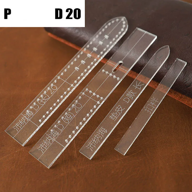 STRAP-P-D20-1SET Прозрачный акриловый ремешок для часов, трафарет, шаблон, сделай сам, кожаный инструмент для рукоделия, товары для дома, принадлежности для наручных часов, форма для мужчин - Цвет: STRAP-P-D20-1SET