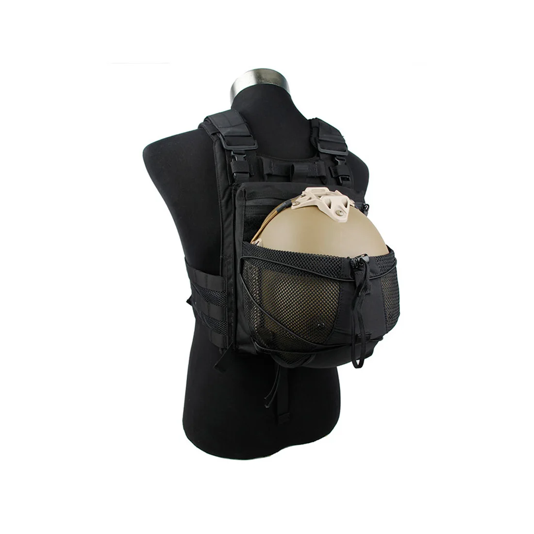 

TMC Black 500D Cordura Helmet Bungee Back Panel For MP20 Tactics Accessories