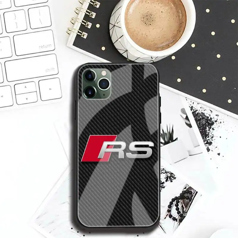 

Supercar RS-compatible Phone Case Tempered Glass For Iphone6plus 6S 7 7plus 8 X XS XSmax XR 11 12 Pro Max 12mini